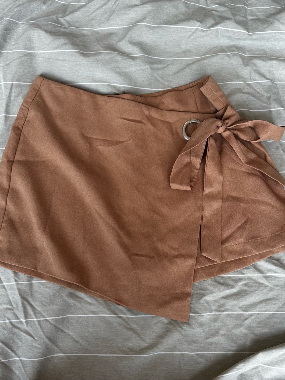 Wrap Mini Skirt with Side Tie